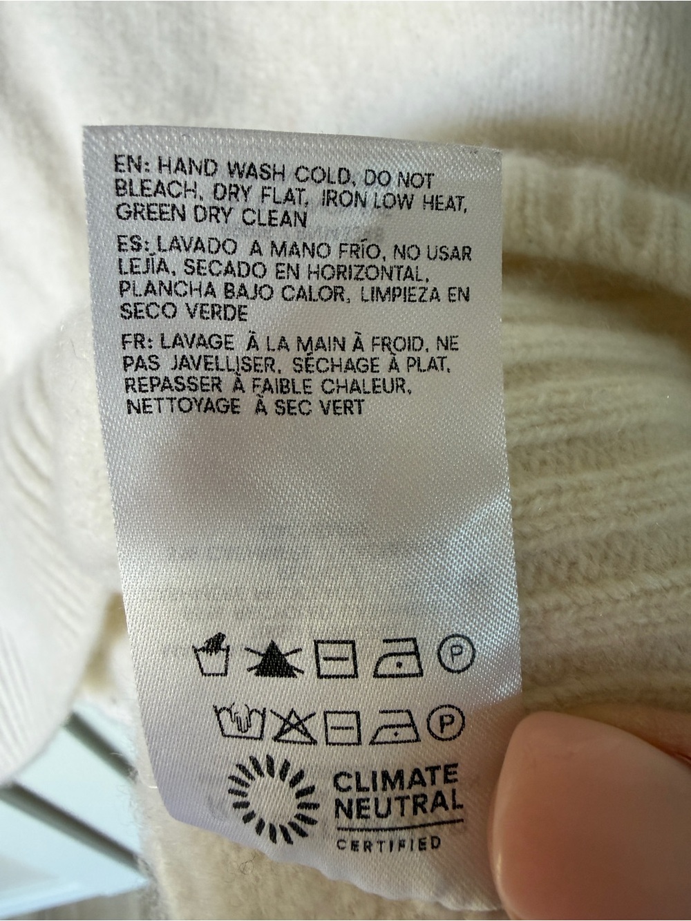 Reformation Cashmere Varsity Vneck Sweater Cream Navy XS - Picture 8 of 12